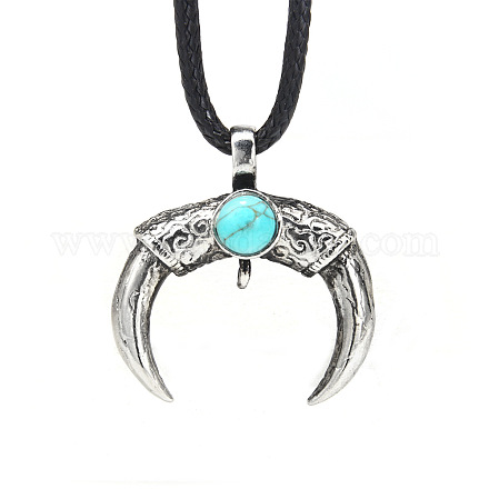 Alloy Pendant Necklaces NJEW-F235-10AS-1