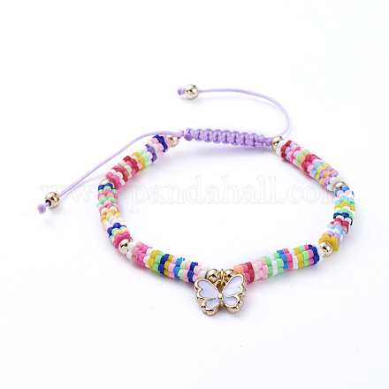 Bracelets réglables de perles tressées avec cordon en nylon BJEW-JB05100-04-1