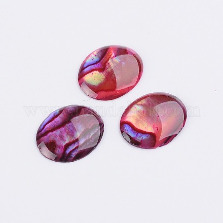 Gefärbte ovale Abalone-Muschel / Paua-Muschel-Cabochons SSHEL-K002-10x12mm-01-1