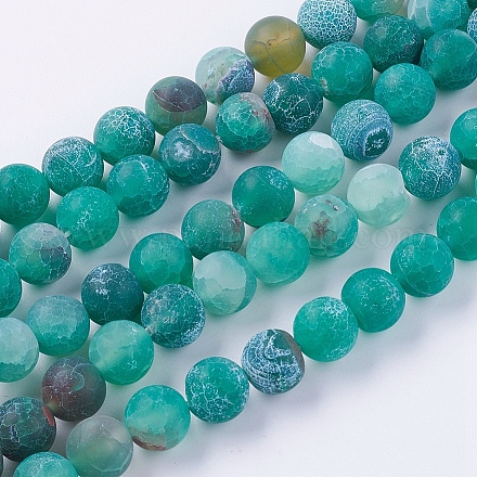 Natural Weathered Agate Beads Strands G-G589-10mm-08-1