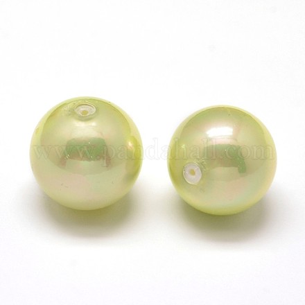 Half Drilled Round Shell Pearl Beads BSHE-M002-18mm-10-1