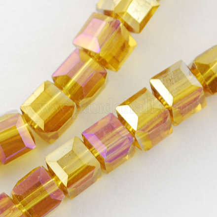Electroplate Glass Beads Strands EGLA-R030-4x4mm-17-1