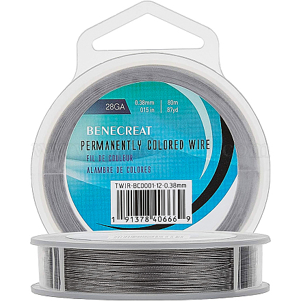 BENECREAT 80m 0.38mm 7-Strand Tiger Tail Beading Wire 201 Stainless Steel Nylon Coated Craft Jewelry Beading Wire for Crafts Jewelry Making TWIR-BC0001-12-0.38mm-1