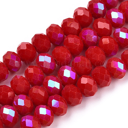 Chapelets de perles en verre opaque de couleur unie EGLA-A034-P8mm-L21-1