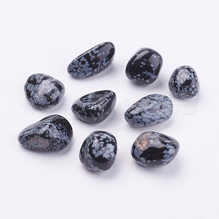 Flocon de neige naturelles perles en obsidienne G-F517-16-1