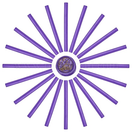 シーリングワックススティック  レトロなビンテージワックスシーリングスタンプ用  青紫色  135x11mm DIY-WH0003-G16-1