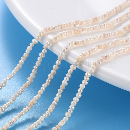 Fili di perle di perle d'acqua dolce coltivate naturali PEAR-N013-03A-1