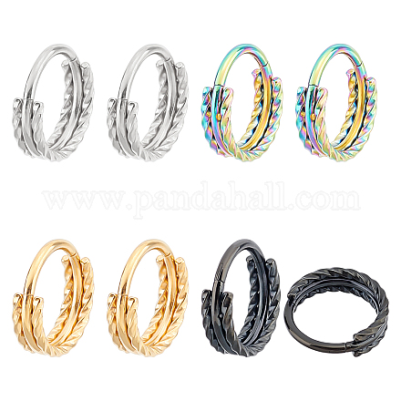 Dicosmetic 8 pz 4 colori orecchini a cerchio con anello intrecciato per donna ragazza STAS-DC0008-52-1