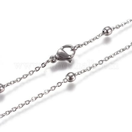 304 Stainless Steel Cable Chain Necklaces NJEW-L159-08B-P-1
