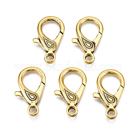Tibetan Style Alloy Lobster Claw Clasps TIBE-T002-11AG-RS-1