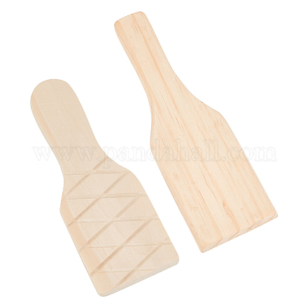 OLYCRAFT 2pcs Wooden Clay Paddles DIY Crafts Ceramic Tools Pottery Wooden Sculpture Pad Figurine Clay Molding Tool Unfinished Wooden Paddles for Art Crafts Pottery DIY Modeling - 2 Styles TOOL-OC0001-60-1
