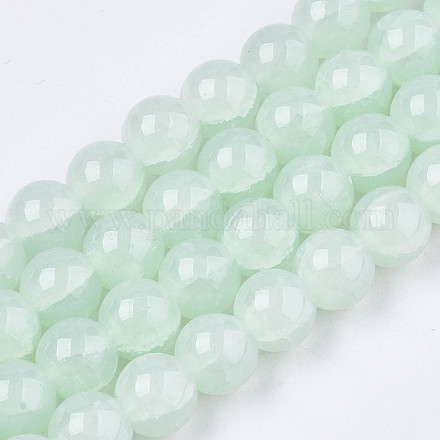 Imitation de perles de verre de jade GLAA-S192-001E-1
