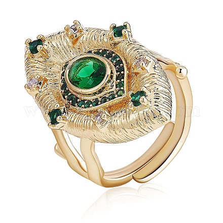 Verstellbare Ringe mit grünem Zirkonia-Bösem-Blick JR925A-1