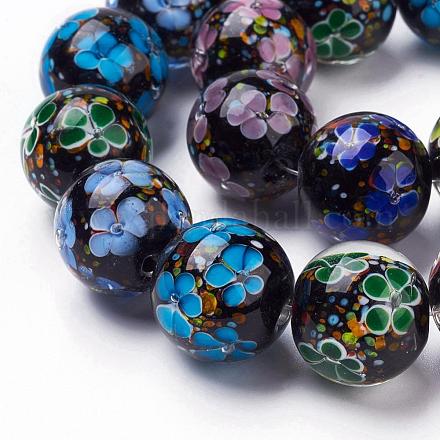 Chapelets de perles de Murano de fleurs intérieures faites main LAMP-L072-D08-1