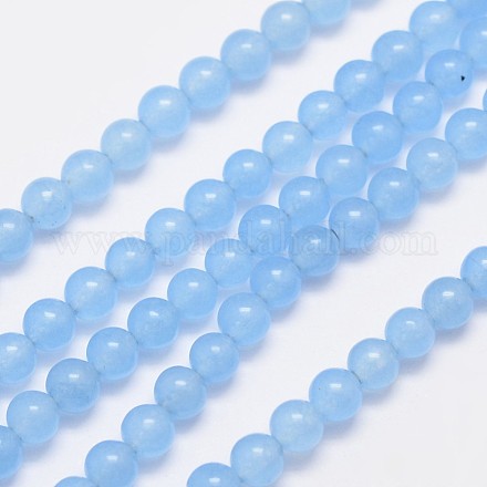 Chapelets de perles en jade de malaisie naturelle et teinte G-A146-4mm-A20-1