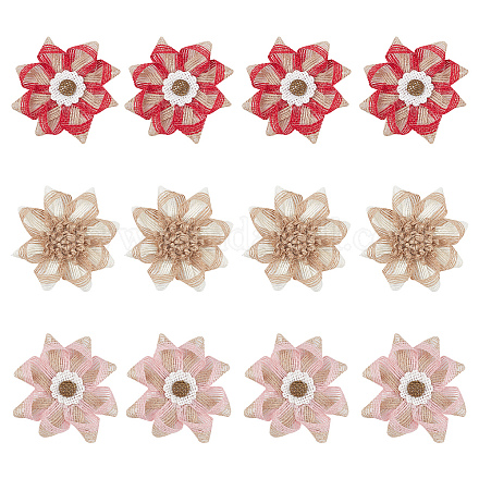 Gorgecraft 12 pièces de fleurs en toile de jute naturelles faites à la main DIY-GF0006-35-1