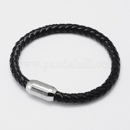 Braided Leather Cord Bracelets BJEW-I199-05-1