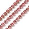 Iron Rhinestone Cup Chains, with Spool, Pink, Light Padparadscha, 3x3x2.5mm, about 10yards/roll