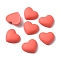 Opaque Resin Cabochons, Heart, Light Coral, 18x21x6.5mm