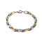 201 Stainless Steel Oval Byzantine Chain Bracelets, with 304 Stainless Steel Clasps, Golden & Stainless Steel Color, 8-1/4 inch(21cm)