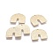 Brass Pendants, Horseshoe, Raw(Unplated), 15.5x17x0.6mm, Hole: 1.2mm