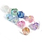 30Pcs Gradient Color & UV Plating Rainbow Iridescent Opaque Resin Beads, Faceted, Pentagon, Mixed Color, 16mm, Hole: 2mm