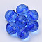 Transparent Acrylic Beads, Faceted, Round, Blue, 21.5x21mm, Hole: 3.5mm, about 80pcs/500g
