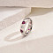 Brass Micro Pave Cubic Zirconia Rings for Women, Silver, Inner Diameter: 16~19mm