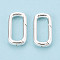Brass Spring Gate Rings, Oval, 925 Sterling Silver Plated, 19x10x3.2mm