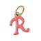 304 Stainless Steel Enamel Charms, with Jump Ring, Ion Plating(IP), Golden, Letter R, 11.5x9x1mm, jump ring: 6x0.8mm, 4.5mm inner diameter