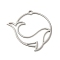 Non-Tarnish 201 Stainless Steel Pendants, Flat Round with Whale, Stainless Steel Color, 28.5x29x1mm, Hole: 1.6mm