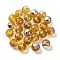 AB Color Plated Glass Beads, Faceted Round, Gold, 8x7mm, Hole: 1.5mm