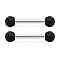 304 Stainless Steel Nipple Rings, Nipple Piercing Pin, Round, Black, 16mm, Pin: 1.6mm