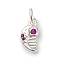 Brass Micro Pave Cubic Zirconia Pendants, Skull Charms, with Jump Ring, Cadmium Free & Lead Free, Rack Plating, Long-Lasting Plated, Silver, 11x6x2.5mm, Hole: 3mm