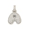 Brass Micro Pave Clear Cubic Zirconia Pendants, Platinum,Letter A, 31x21x5mm, Hole: 3x6mm