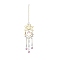 Lotus Glass Suncatchers, Hanging Pendant Decorations, Gold, 365mm