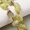 Electroplated Raw Rough Natural Amethyst Beads Strands, with Seed Beads, Nuggets, Yellow, 13~20x12~14.5x11~14mm, Hole: 1.2~1.4mm, about 9pcs/strand, 6.89''~7.09''(17.5~18cm)