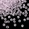 Transparent Glass Beads, Bicone, Faceted, Pink, 4x3.5mm, Hole: 0.8mm, about 720pcs/bag