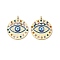 Alloy Rhinestone Pendants, with Enamel, Evil Eye, Golden, 30x25.5x5mm, Hole: 2mm