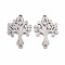 Non-Tarnish 201 Stainless Steel Link Connectors, Textured, Laser Cut, Tree of Life, Stainless Steel Color, 23x16x1mm, Hole: 1.6mm