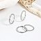 4Pcs Twist Zinc Alloy Crystal Rhinestone Finger Rings Sets, Platinum, US Size 8(18.1mm)