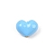 Brass Enamel Beads, Heart, Light Sky Blue, 7.5x9.5x5.5mm, Hole: 1.2~1.6mm