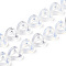 Opalite Beads Strands, Hollow Heart, 10x10x3~4mm, Hole: 1mm, about 20pcs/strand, 7.48 inch(19cm)