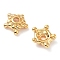 Brass Bead Caps, Apetalous, Star, Real 18K Gold Plated, 6.5x2mm, Hole: 1.2~1.4mm