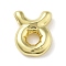 Brass Beads, Twelve Constellations, Real 18K Gold Plated, Taurus, 19x15x4.5mm, Hole: 3.5x2mm