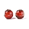 Handmade Gold Sand Lampwork Beads, Round, Red, 8~8.5mm, Hole: 1.4~1.6mm