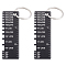 201 Stainless Steel Measuring Rulers, Thickness Gauge, Rectangle, Black, 9.4cm, Ruler: 72x25x1mm