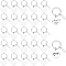 30Pcs Stainless Steel Keychain, Oval with Flat Round, Stainless Steel Color, 6.1cm