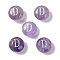 Natural Amethyst Beads, Rondelle with Letter, Letter D, 8.5~9x5~5.5mm, Hole: 1.2mm