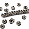 Brass Rhinestone Spacer Beads, Grade A, Wavy Edge, Gunmetal, Rondelle, Crystal, 8x3.8mm, Hole: 1mm